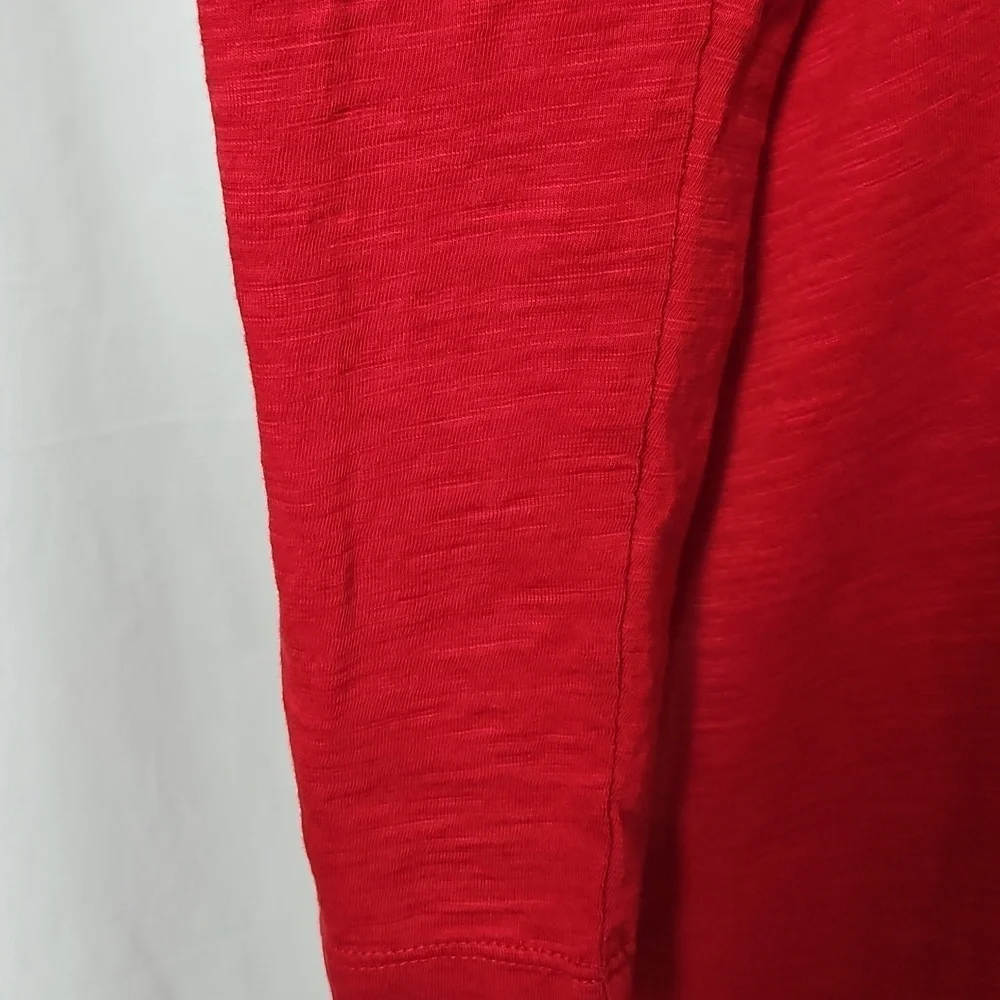 J.Jill Women's Red Embroidered Knit Cotton Button-down Tunic M - Picture 7 of 11